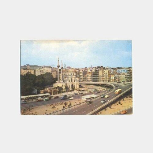 İstanbul Aksaray Üst Geçit ve Valide Camii Görünüş Kartpostal