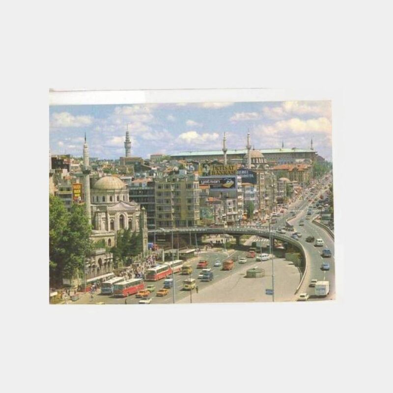 Aksaray Valide Camii ve Üst Geçit Görünüş Kartpostal