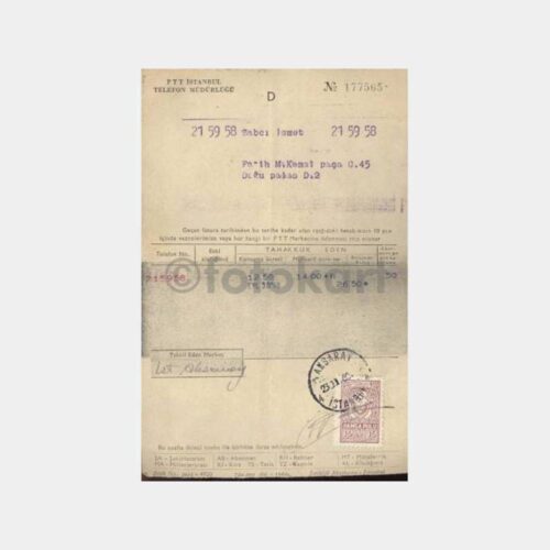 1961 İstanbul Aksaray Telefon Faturası