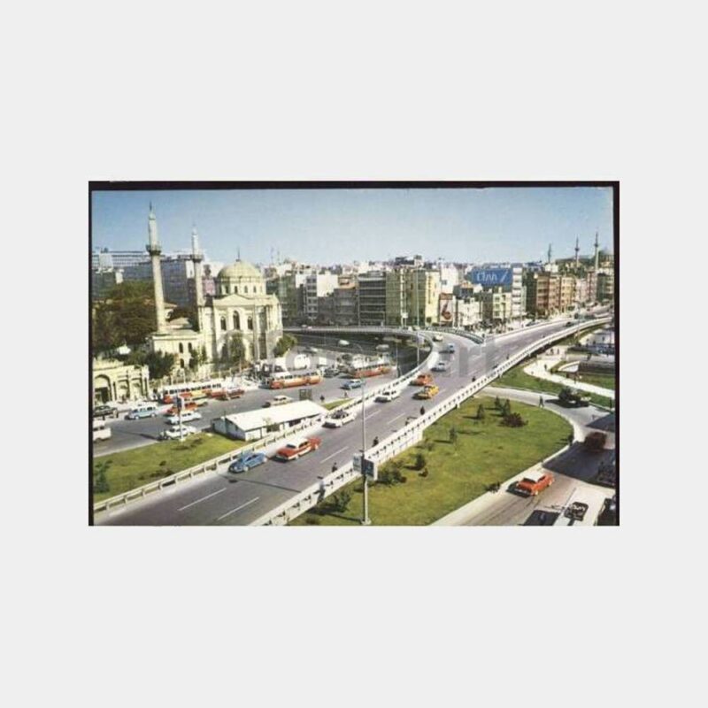 İstanbul Aksaray Üst Geçidi Görünüş Kartpostal