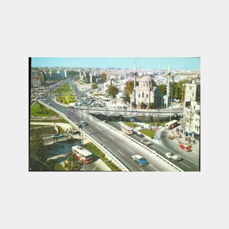 1970 Aksaray Üst Geçidi Görünüş Kartpostal