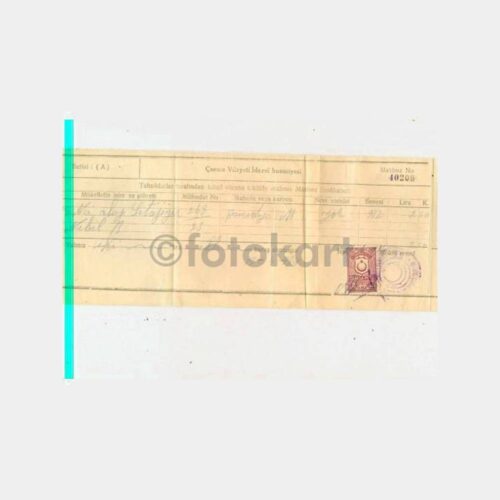 1934 Çorum Özel İdaresi Makbuzu