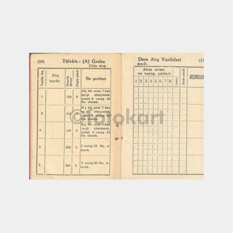 1942 Atış Cüzdanı Defter - Görsel 2