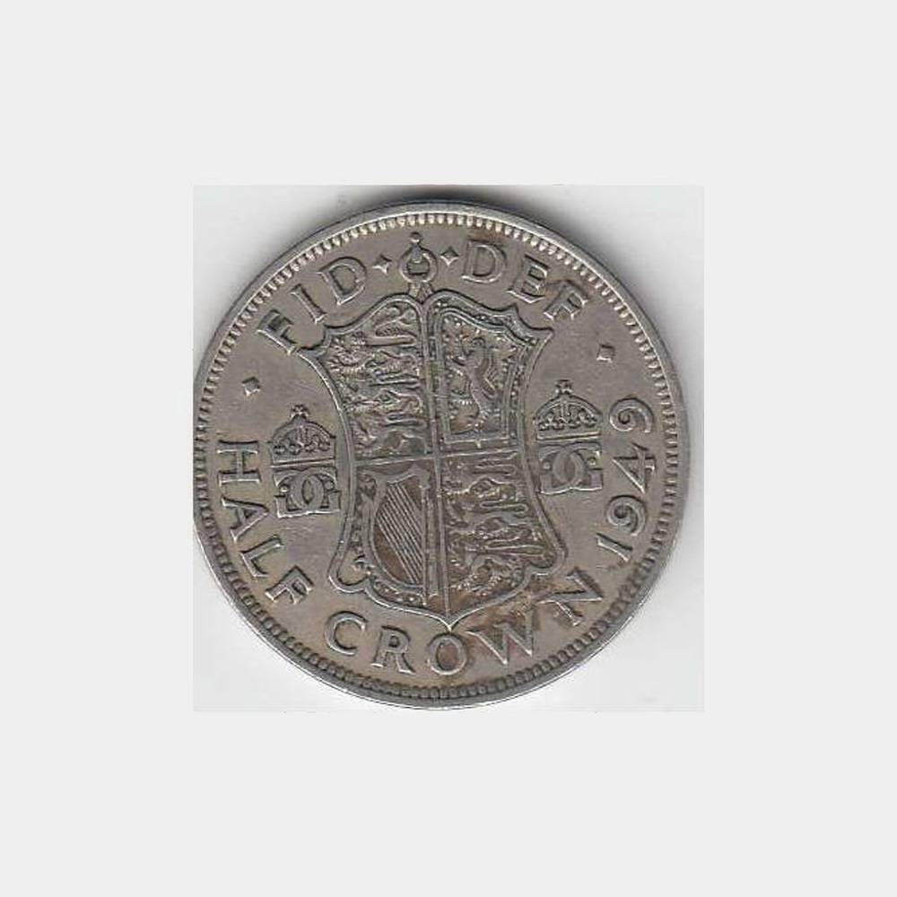 1949 İngiltere Half Crown Madeni Para