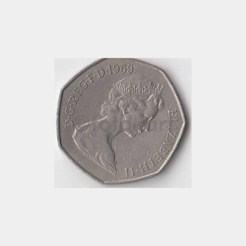 1969 İngiltere 50 New Pence Yabancı Para - Görsel 2