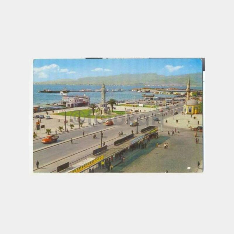 İzmir Konak Meydanı Otobüs Durağı Kartpostal