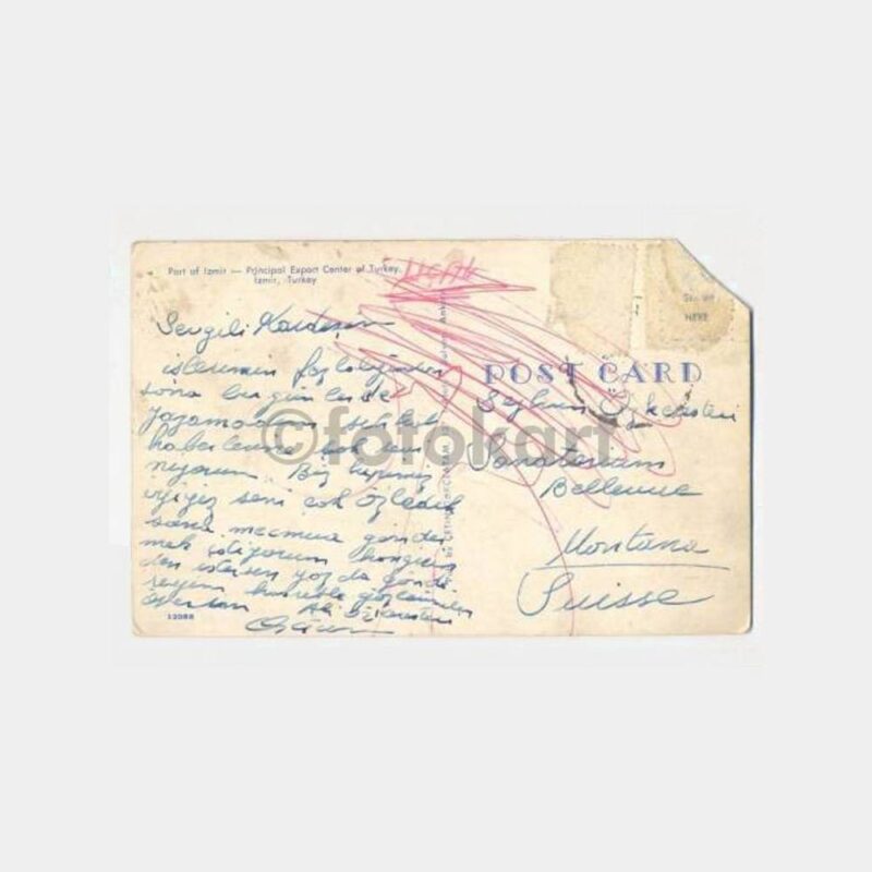 İzmir Kordon Boyu Eski Otobüs Kartpostal - Görsel 2