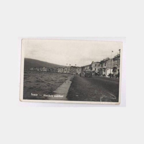 1930 İzmir Atatürk Caddesi Otobüs Kartpostal