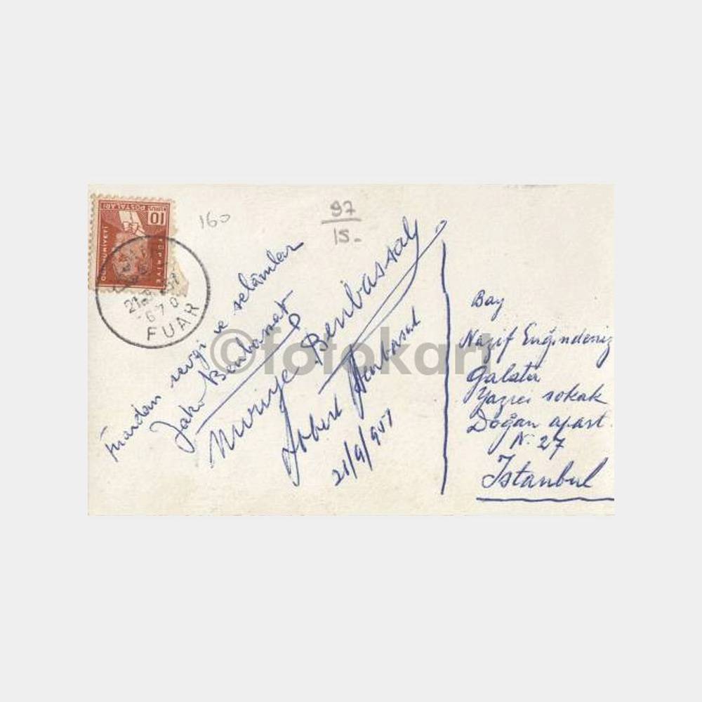1951 İzmir Agora Demether Heykel - Fuar Damgalı Kart - Görsel 2