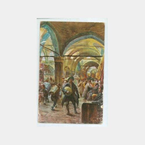 1910 İstanbul Kapalı Çarşı Konulu Eski Kartpostal