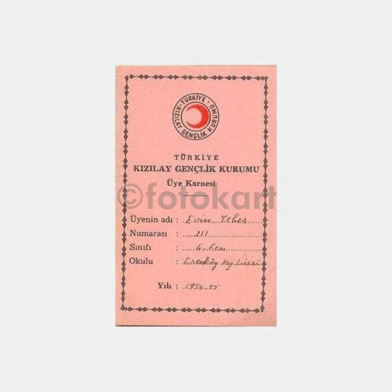 1954 Kızılay Üye Kartı