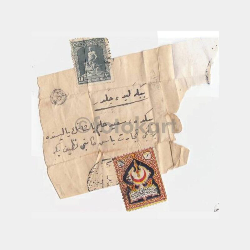 1928 Kızılay Pullu Zarf Parçası