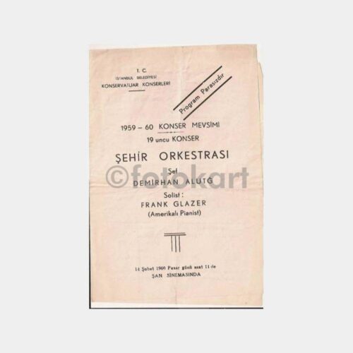 1960 Şehir Orkestrası Konser Programı