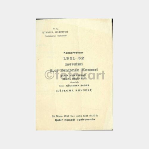 1951 Şehir Orkestrası Konser Programı