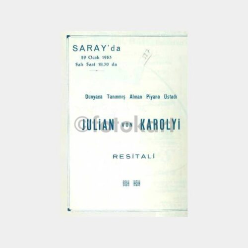 1963 Saray Konser - Julian Karolyi Piyano Program