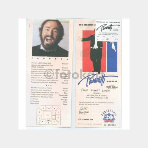 1992 Pavarotti - İstanbul Konseri Bileti