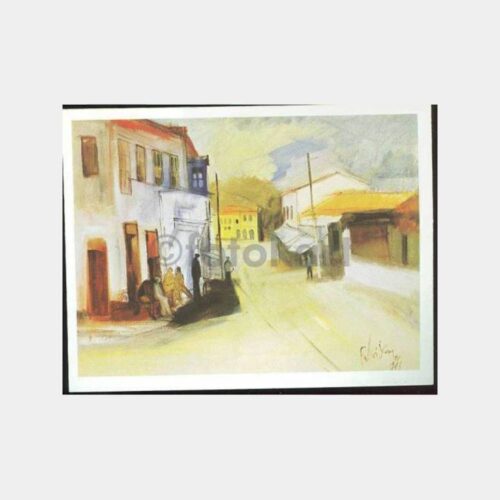 Ressam Fahri Sümer - Foça Evleri Tebrik Kartı