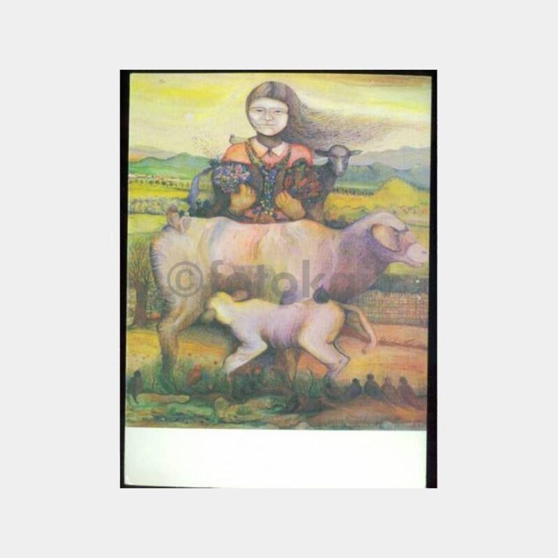 Ressam Sefer Öztürk - Kuzular Konulu Tebrik Kart