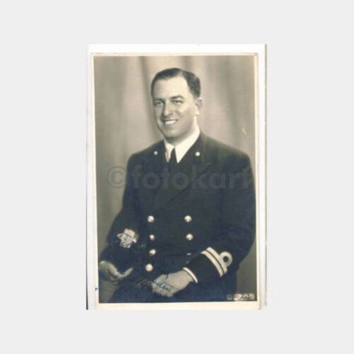 1942 Denizci Subay Portre Stüdyo Fotoğrafı