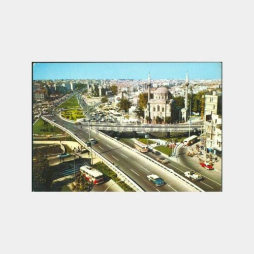 1969 İstanbul Aksaray Üst Geçidi Görünüş Kartpostal