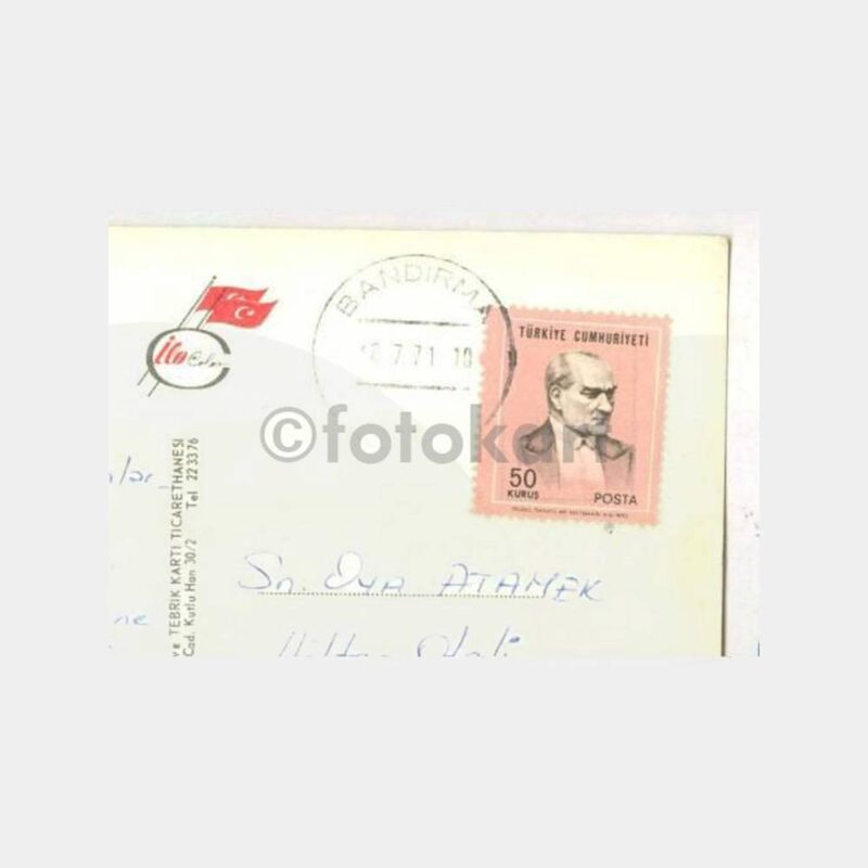 1971 Bandırma Sahilden Görünüş Kartpostal - Görsel 2