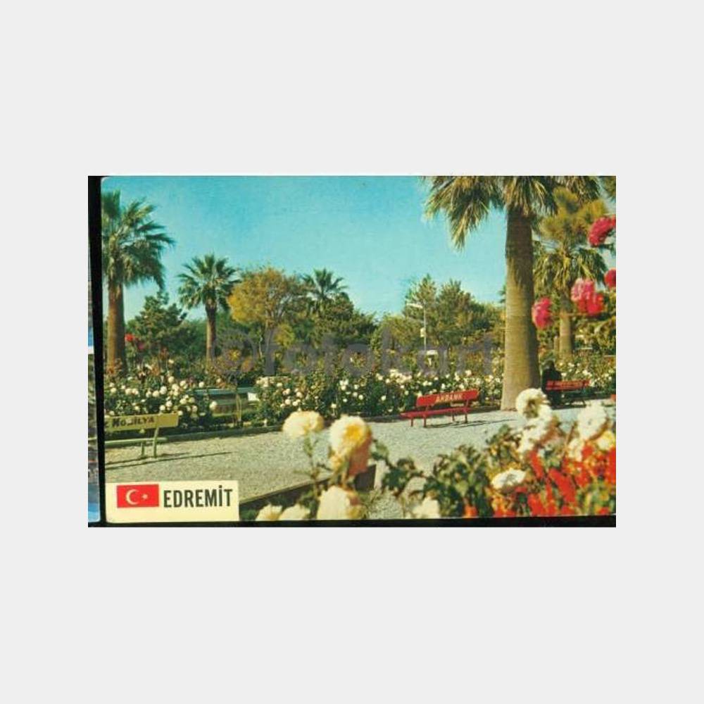 1980 Edremit Parkı Görünüş -Parlak Baskı- Kartpostal