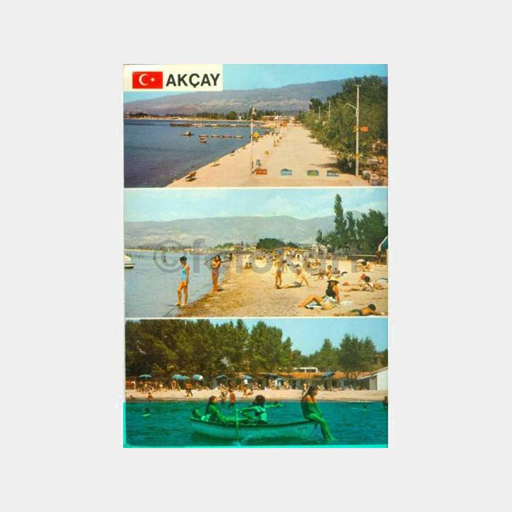 1976 Edremit Akçay 3 Görünüş Kartpostal