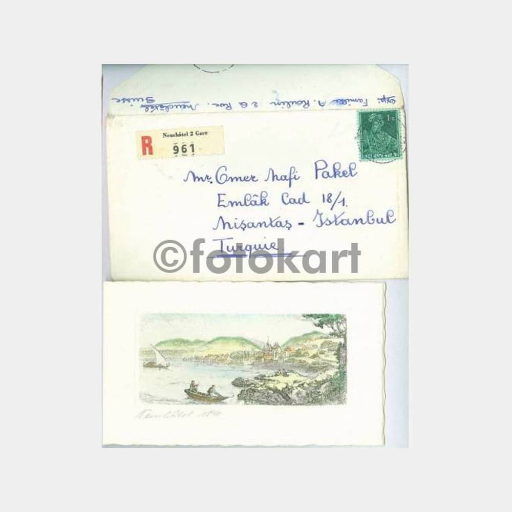 1959 İsviçre Neuchatel Taahhütlü Mektup