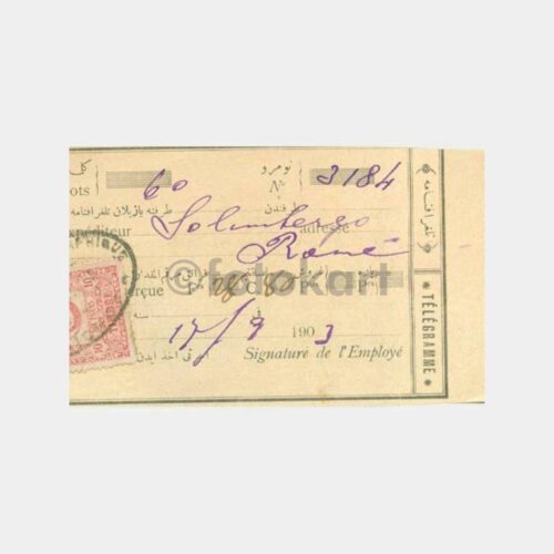 1903 Pera-Beyoğlu Telgraf Alındı Makbuzu