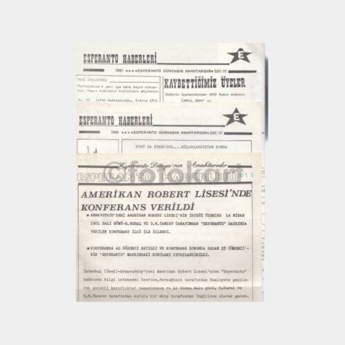 1981 Esperanto Derneği 3 Adet Bülten