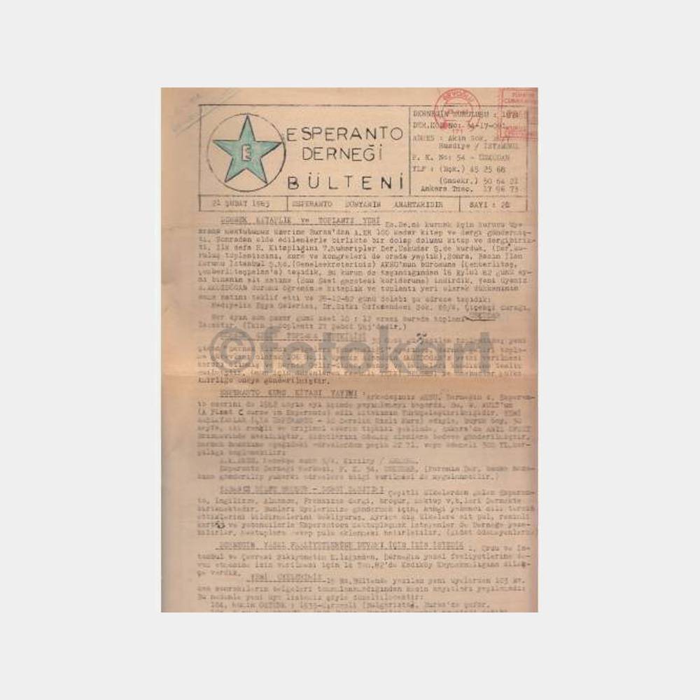 1983 Esperanto Derneği 3 Adet Bülten