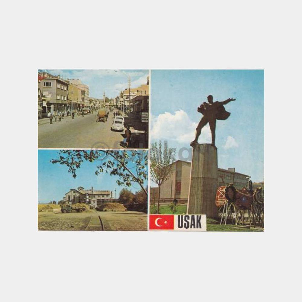 1975 Uşak 3 Değişik Görünüş Kartpostal