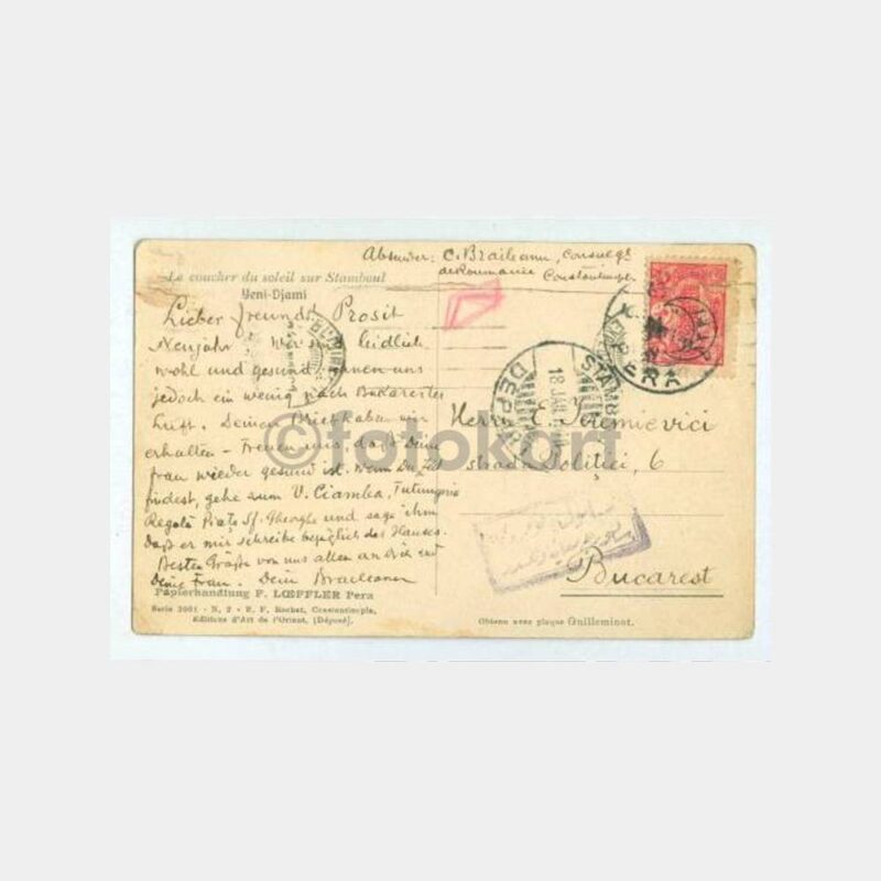1910 Yenicami-Galata Köprüsü Vapur -Editör Rochat- Kartpostal - Görsel 2