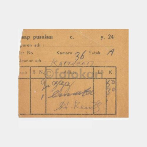 1972 Karadeniz Vapuru Hesap Pusulası