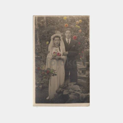 1938 Akşehir - Gelin Damat Elle Boyama Nadir Fotoğraf