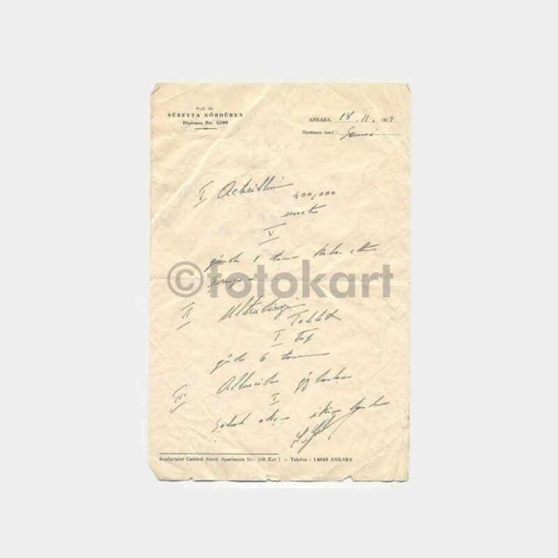 1953 Dr. Süreyya Gördüren - Ankara Reçetesi