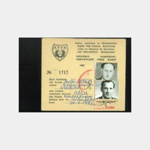 1982 İstanbul Orduevi Giriş Kartı İptal Kaşe