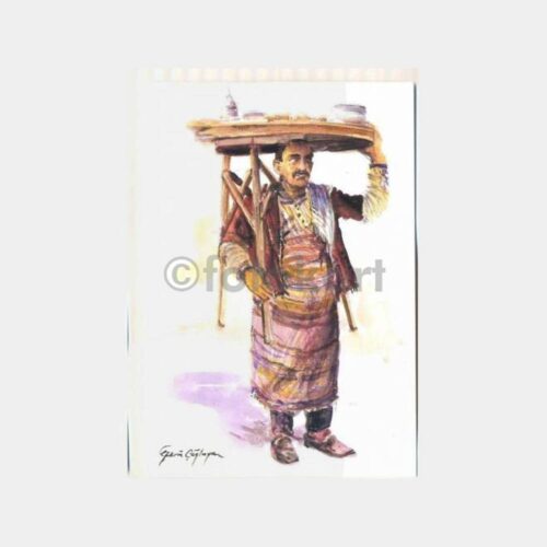 Eski İstanbul Esnafı -Muhallebici- Tablo Tebrik Kartı