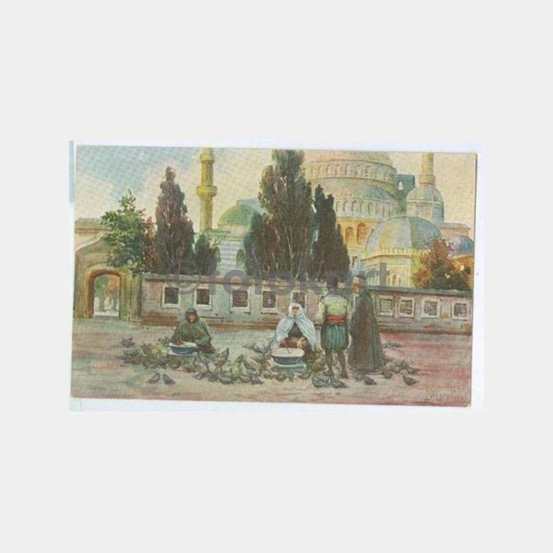 Meslekler Konulu Eski Kartpostal - Kuş Yemcisi