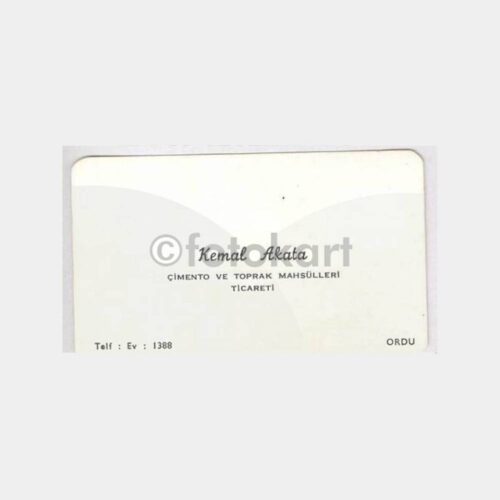 Ordu Çimento Toprak Mah. Tic. -Kemal Akata- Kartvizit