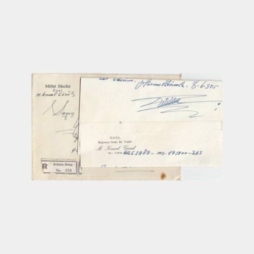 1975 Ordu Bağımsız Milletvekili M. Kemal Gönül Mektup ve Zarfı