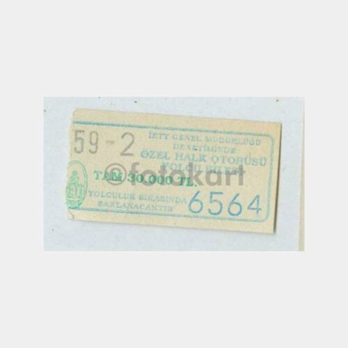 1995 İstanbul Özel Halk Otobüsü Bileti