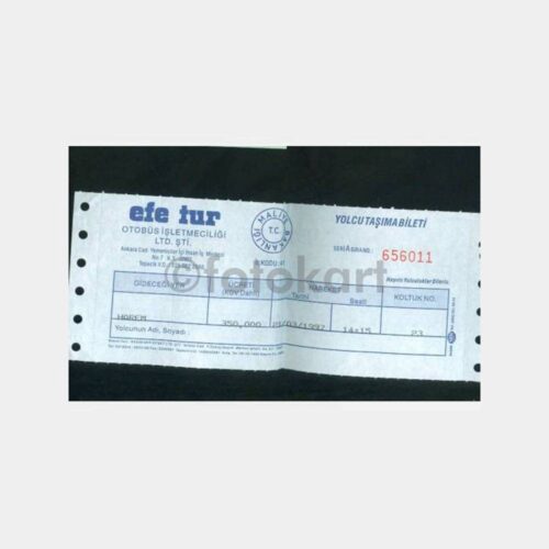 1997 Efetur Seyahat Otobüsleri Bileti