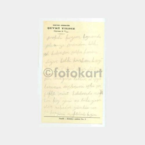 1950 Nazilli Dr. Şevki Yıldız Reçete Kağıdı - 2 Sayfa