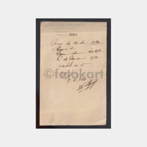 1944 Jandarma Tabibliği Reçetesi