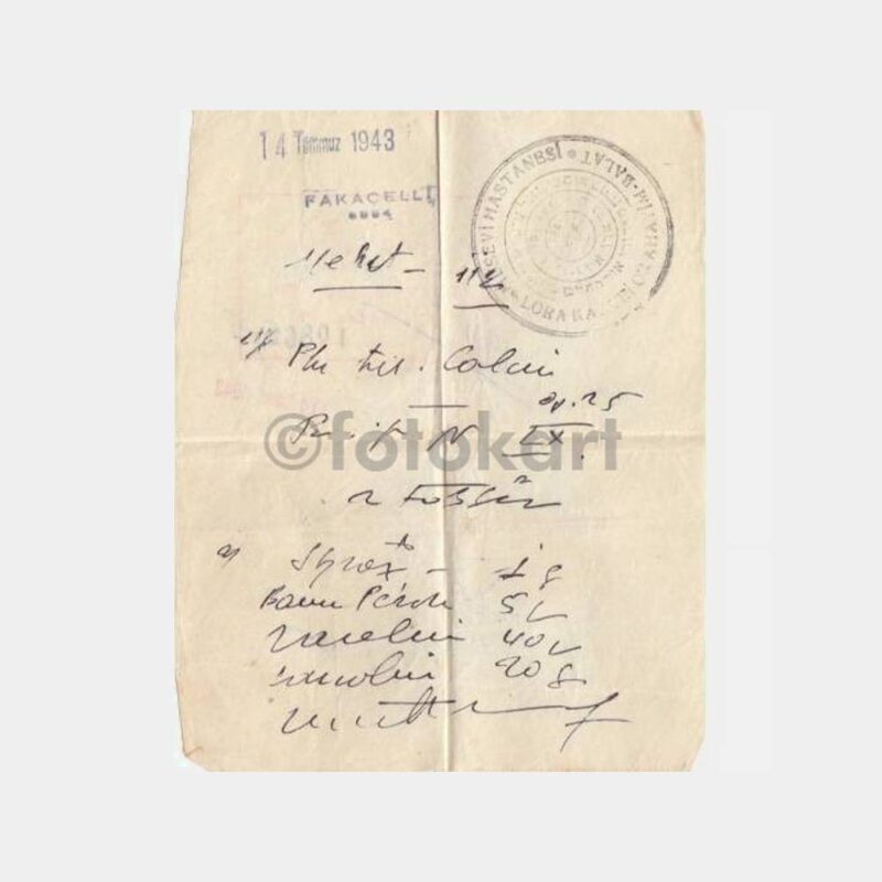 1943 Balat Musevi Hastanesi Reçetesi