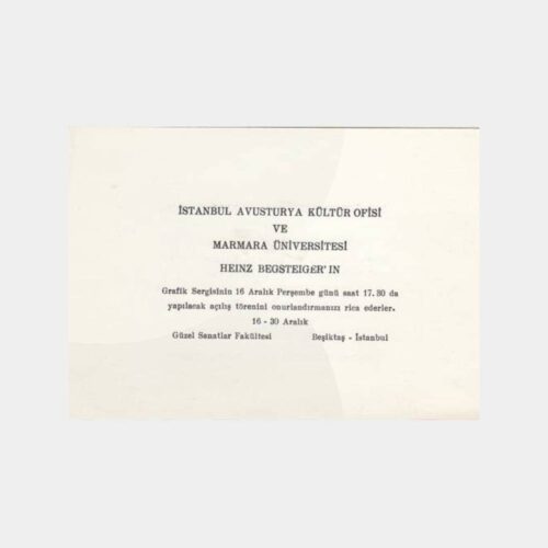 1983 Güzel Sanatlar Fakültesi Sanat Sergi Davetiyesi