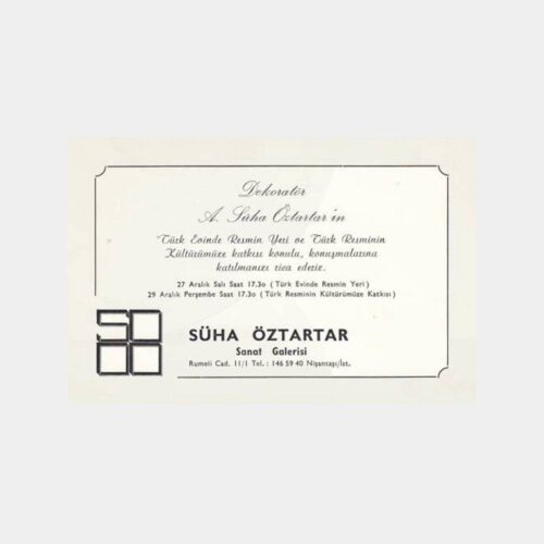 1983 Süha Öztartar Türk Resmi Sergi Davetiyesi