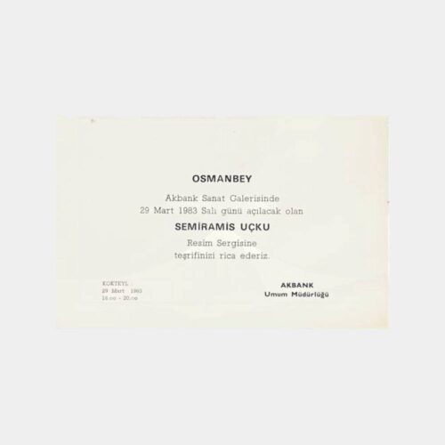 1981 Semiramis Uçku Resim Sergi Davetiyesi