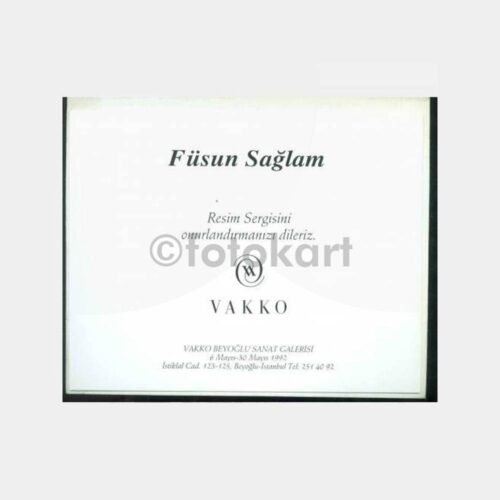 1992 Vakko - Füsun Sağlam Sergi Davetiyesi